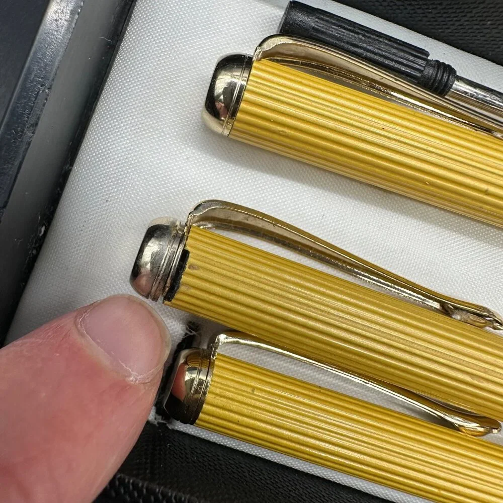 Pierre Cardin Yellow Pen Pencil Set Bonus Stylus Black Case Desk Office Gift